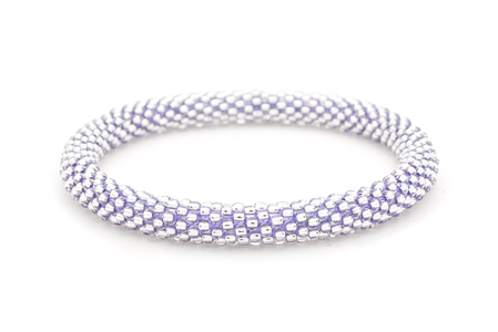 Sashka Co. Extended 8" Bracelet Clear Bead with Purple Thread Purple Diamond Sparkle Bracelet - Extended 8"