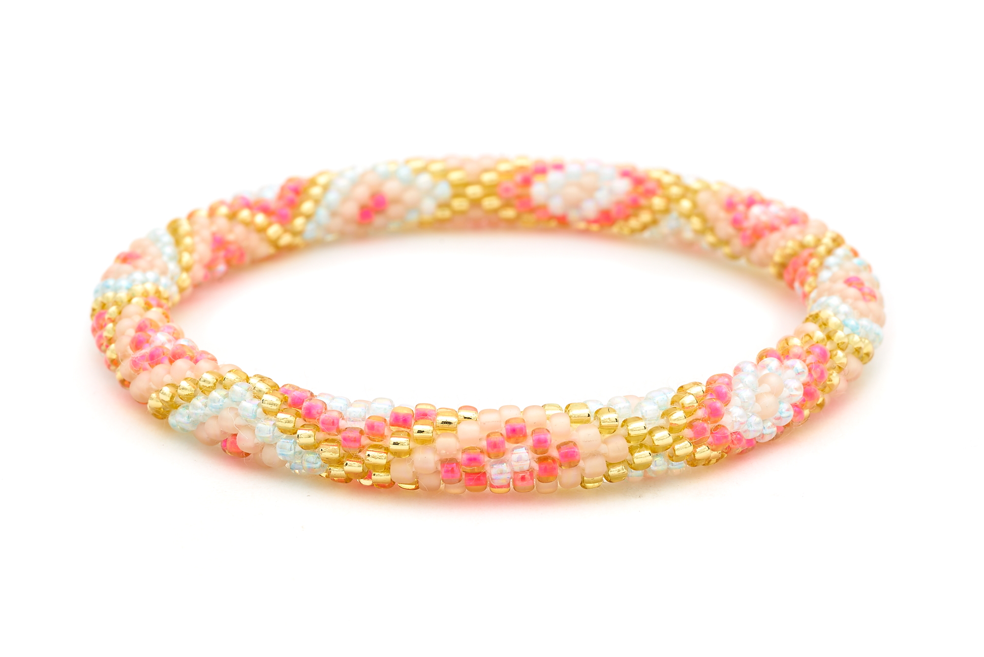 Sashka Co. Extended 8" Bracelet Hot Pink / Gold  / Matte Nude / Iridescent Clear Radiant Pink Gold Bracelet - Extended 8"