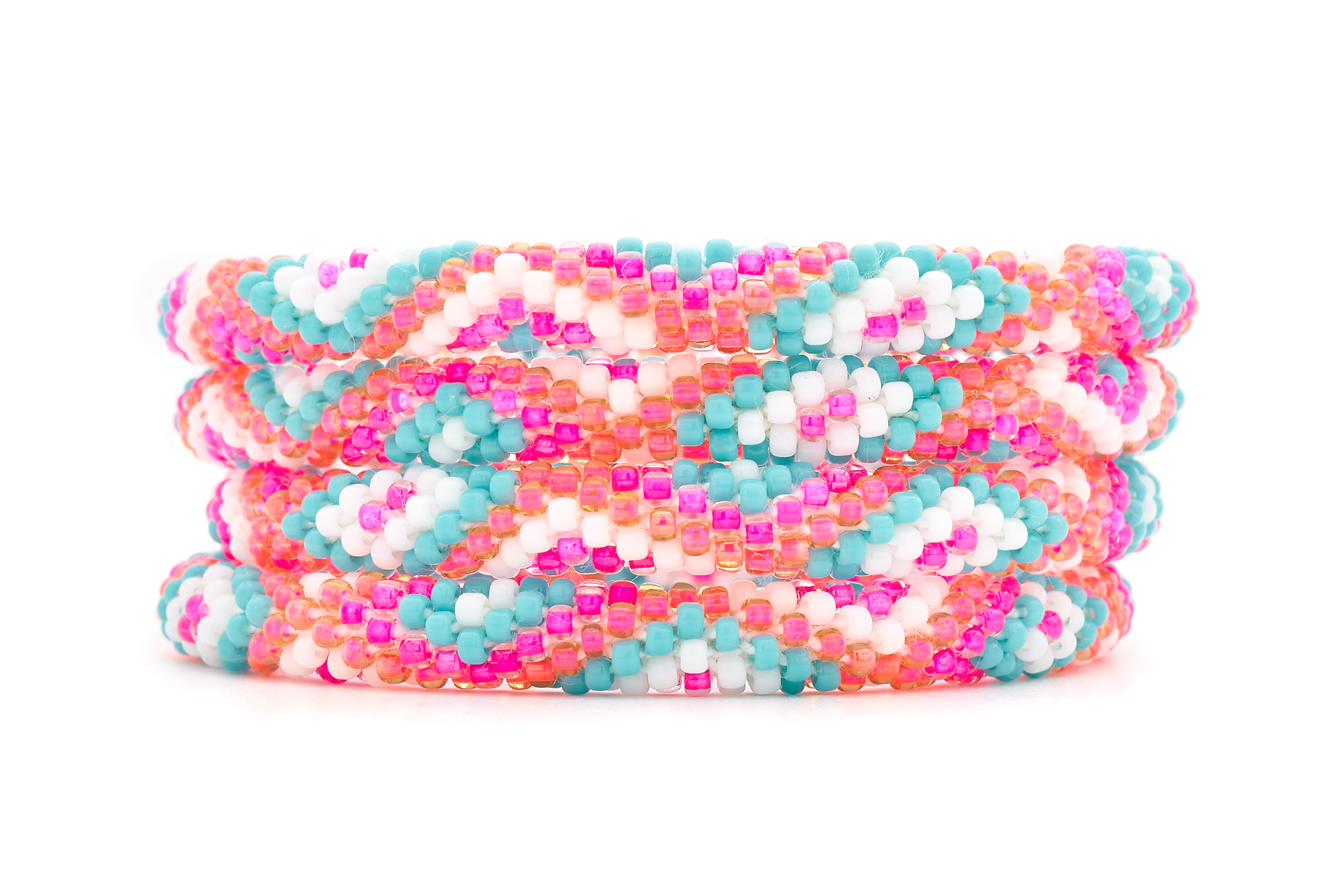 Sashka Co. Extended 8" Bracelet Hot Pink / Turquoise / White / Pink Pink Tropics Bracelet - Extended 8"