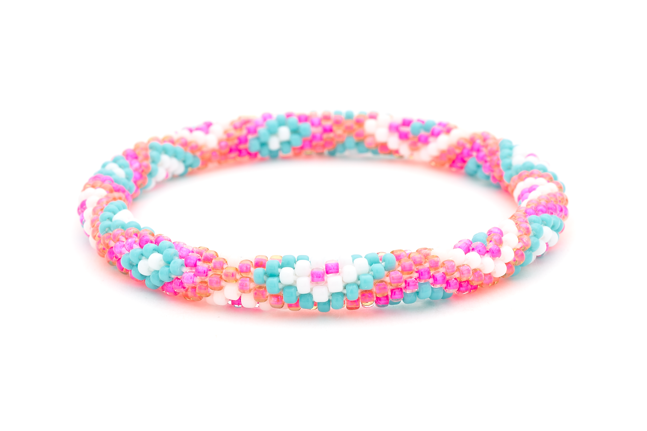 Sashka Co. Extended 8" Bracelet Hot Pink / Turquoise / White / Pink Pink Tropics Bracelet - Extended 8"