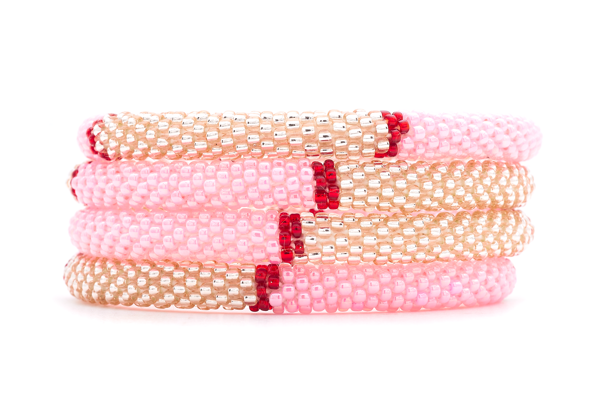 Sashka Co. Extended 8" Bracelet Pink / Rose Gold / Red Rosé Kisses Bracelet - Extended 8"