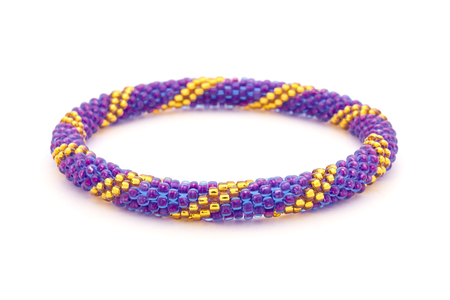 Sashka Co. Extended 8" Bracelet Purple / Gold Determination Bracelet - Extended 8"