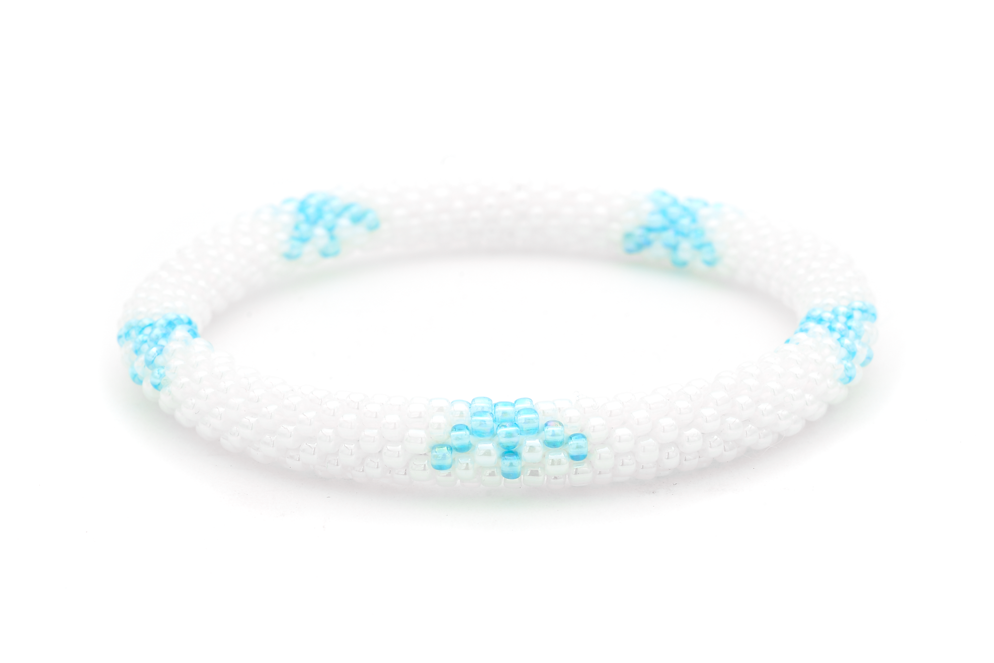 Sashka Co. Extended 8" Bracelet White / Light Blue Snowflake Bracelet - Extended 8"