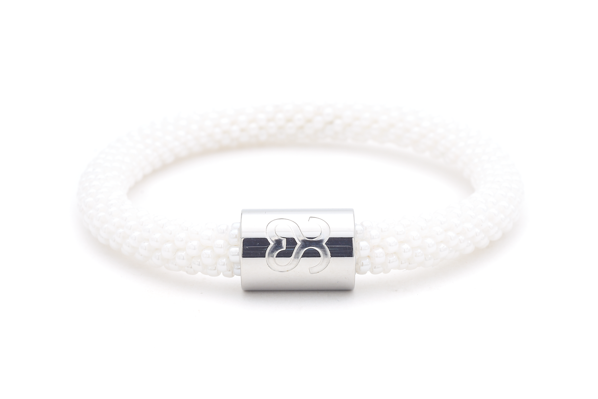 Sashka Co. Extended 8" Bracelet White / with Silver Breathe Charm Breathe Charm Bracelet - Extended 8"