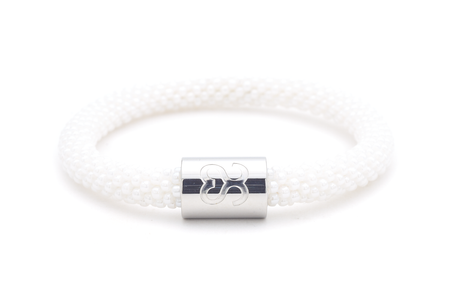 Sashka Co. Extended 8" Bracelet White / with Silver Breathe Charm Breathe Charm Bracelet - Extended 8"