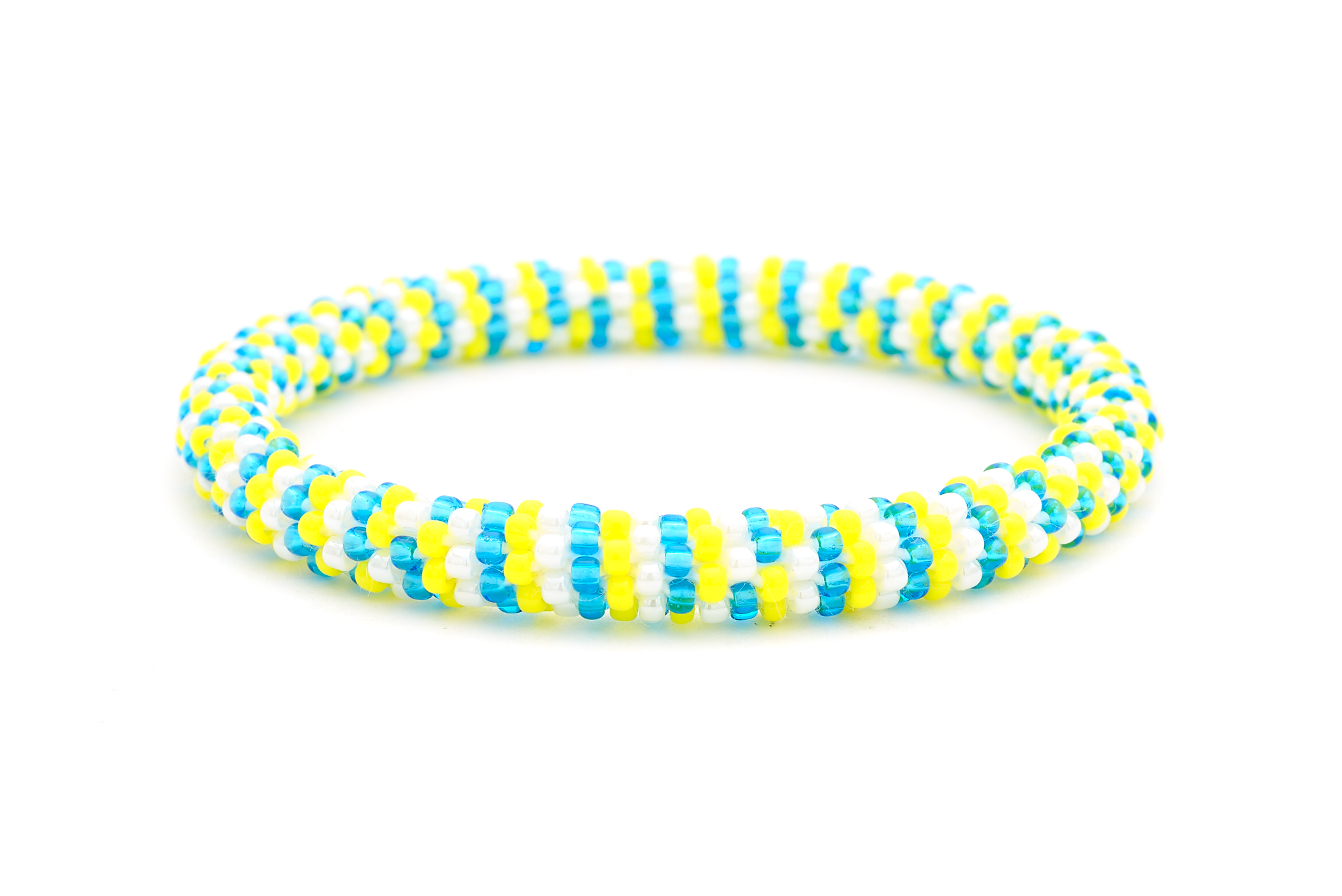 Sashka Co. Glass Bead Bracelet Blue / Yellow / White Charged Up Bracelet