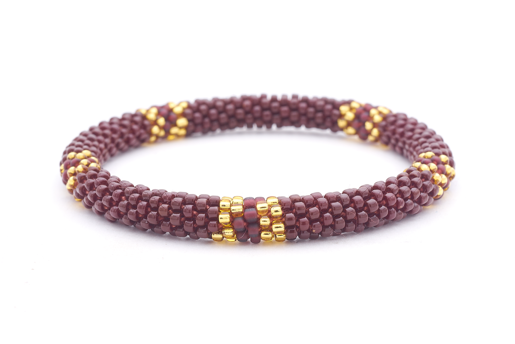 Sashka Co. Glass Bead Bracelet Brown / Champagne Gold / Matte Plum Autumn Luxe Bracelet