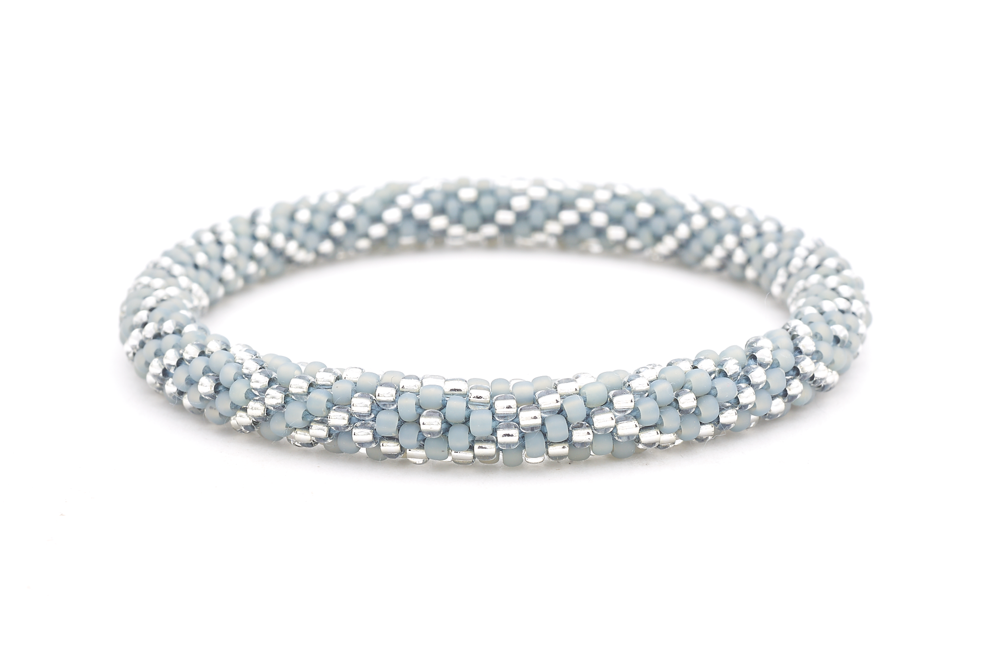 Sashka Co. Glass Bead Bracelet Matte Gray / Clear Radiant Reflections Bracelet