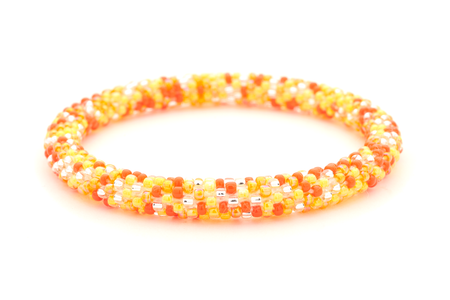 Handmade glass bead bracelet from Nepal, featuring a roll design. Also known as a beaded bracelet, seed bead bracelet, beach glass bracelet, or sea glass bracelet