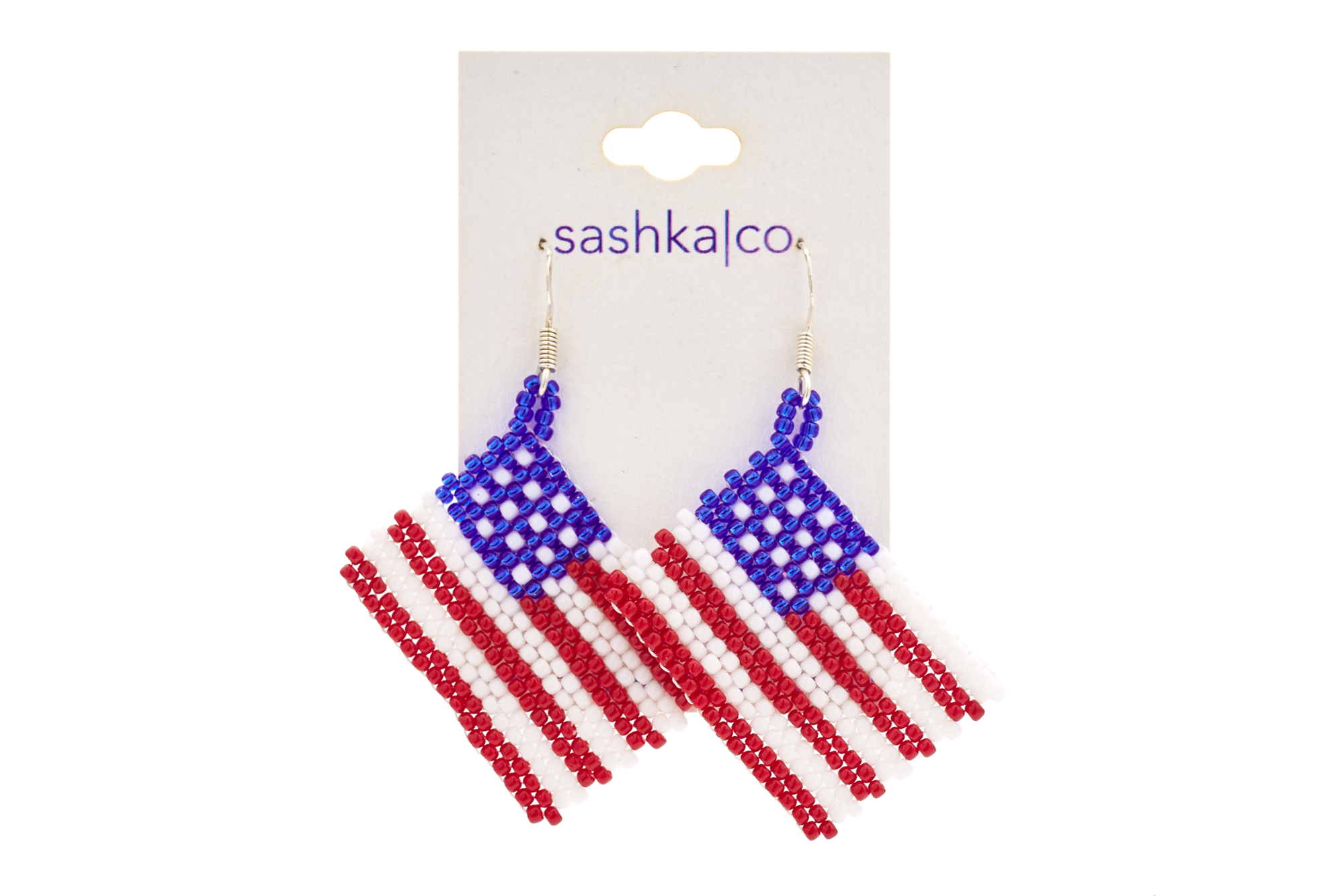 USA Earrings, Glass Bead USA Earrings, FLag earrings, USA Flag Earrings, usa earrings,