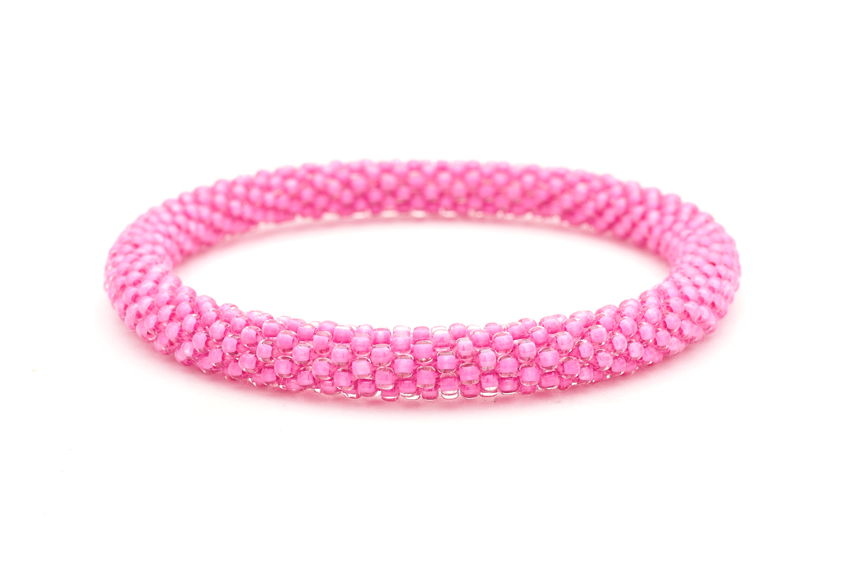 Sashka Co. Solid Glass Bead Bracelet Solid Pink Beach Vibe Bracelet