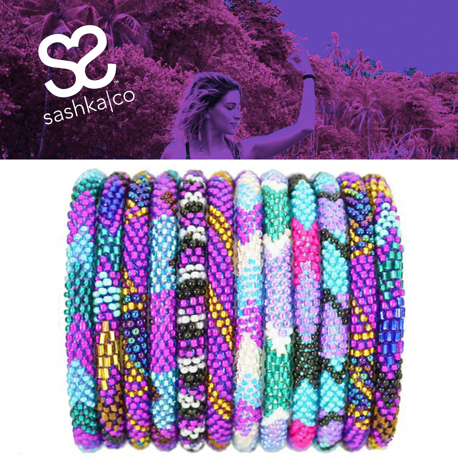 Sashka Co. Bracelet Set 2 Bracelets Purple Power Set of 2