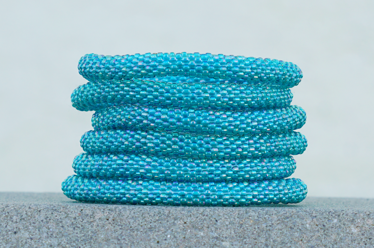 Sashka Co. Extended 8" Bracelet Blue / Aqua Secret Iridescent Bracelet - Extended 8"