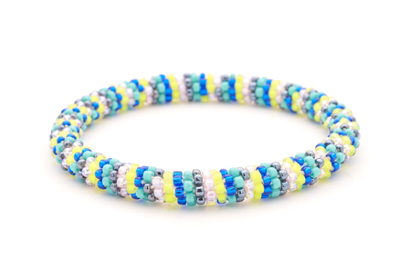 Sashka Co. Extended 8" Bracelet Blue / Silver / Light Purple / Turquoise / Neon Yellow Intriguing Bracelet - Extended 8"