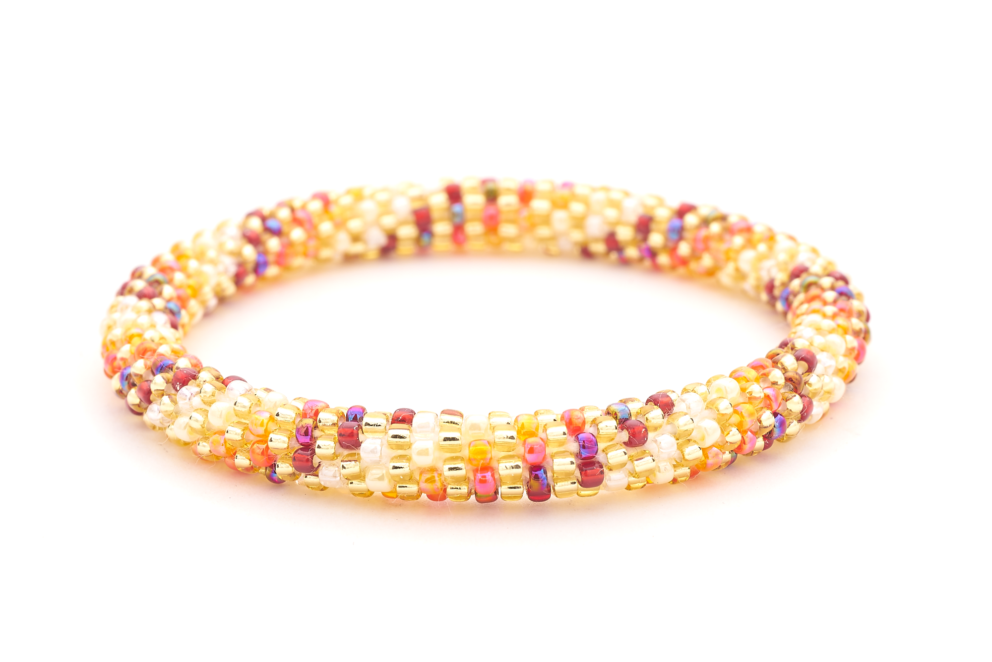 Sashka Co. Extended 8" Bracelet Champaign Gold / Orange / White / Iridescent Courageousness Bracelet - Extended 8"