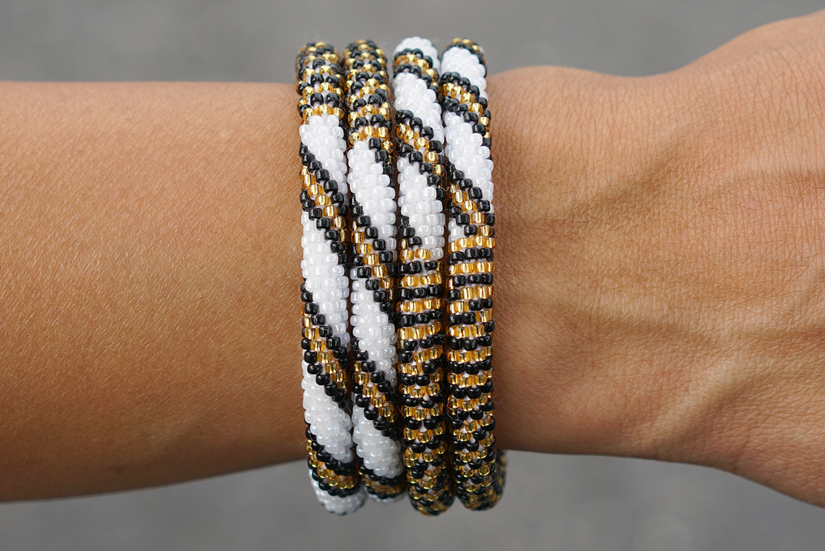 Sashka Co. Extended 8" Bracelet Gold / White / Black Bayou Bracelet - Extended 8"