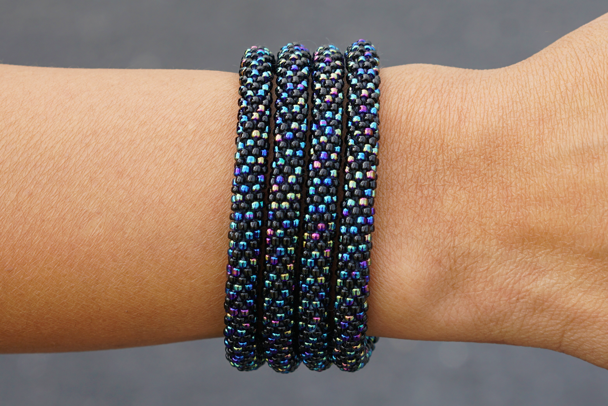 Sashka Co. Extended 8" Bracelet Iridescent Mix / Black Supernova Bracelet - Extended 8"