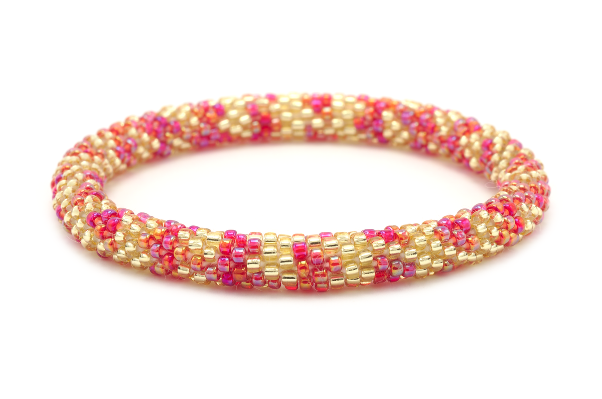 Sashka Co. Extended 8" Bracelet Iridescent Red / Gold Celebration Bracelet- Extended 8"