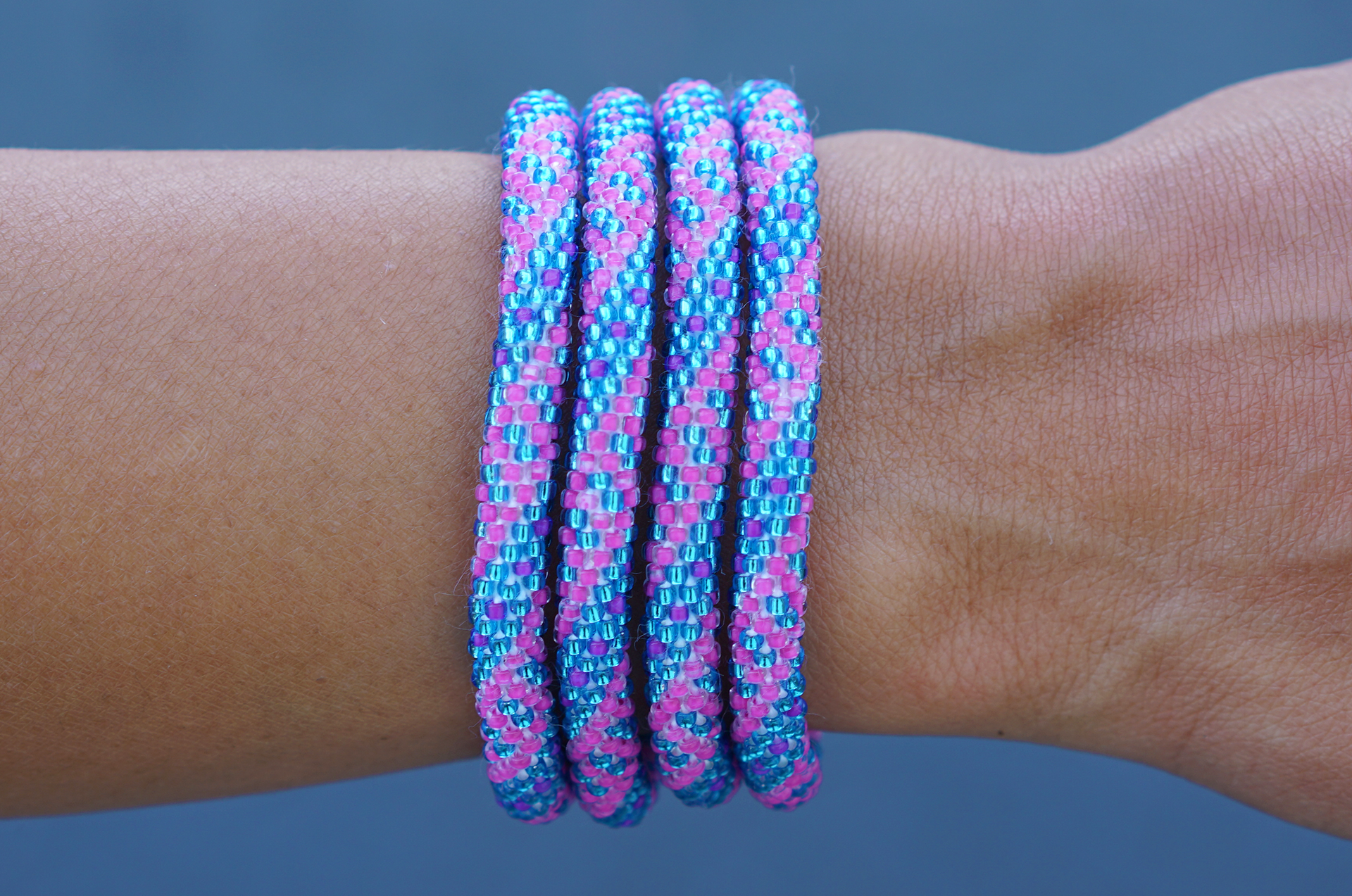 Sashka Co. Extended 8" Bracelet Pink / Blue Cotton Candy Bracelet - Extended 8"