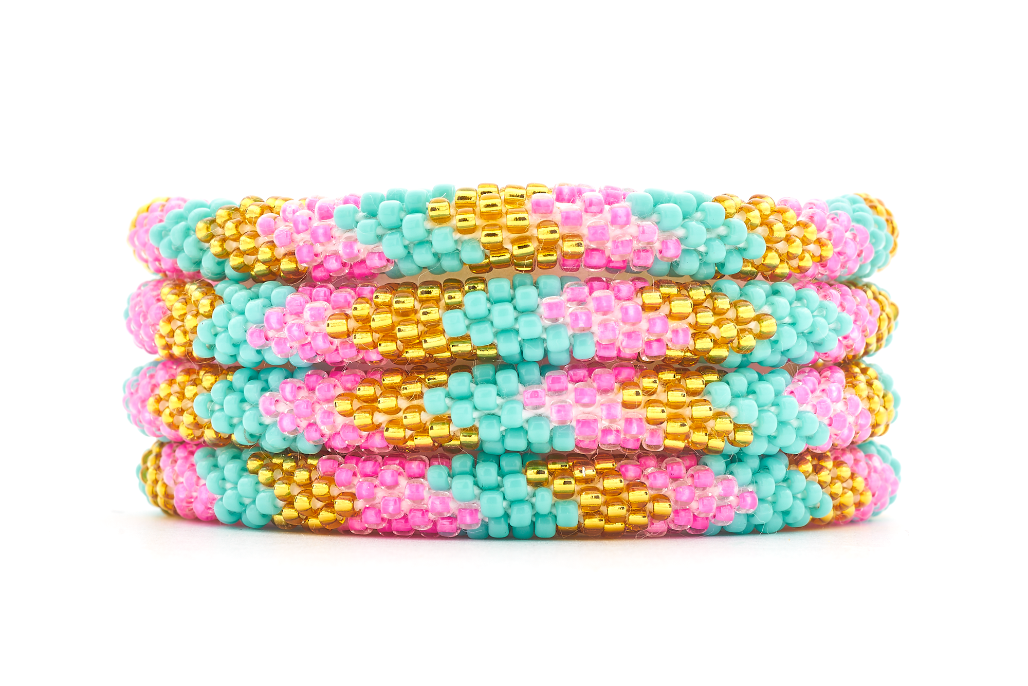 Sashka Co. Extended 8" Bracelet Pink / Gold / Turquoise Beachside Bracelet - Extended 8"