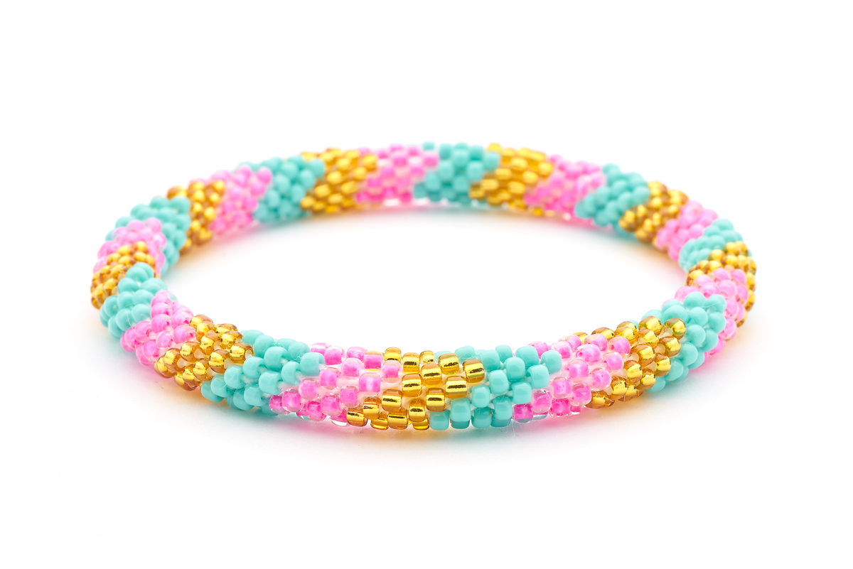 Sashka Co. Extended 8" Bracelet Pink / Gold / Turquoise Beachside Bracelet - Extended 8"