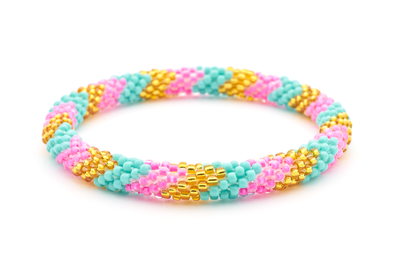 Sashka Co. Extended 8" Bracelet Pink / Gold / Turquoise Beachside Bracelet - Extended 8"