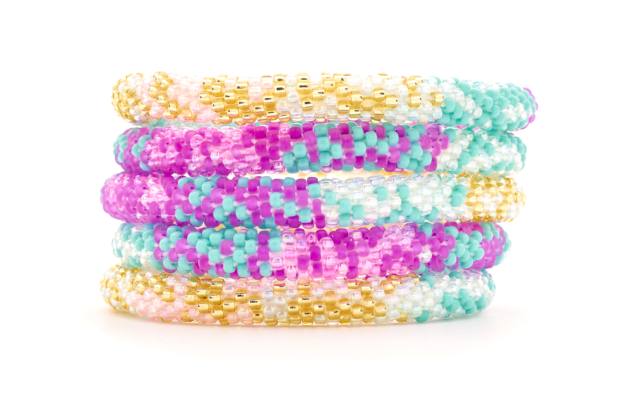 Sashka Co. Extended 8" Bracelet Pink / Purple / Turquoise / Gold Wanderer Bracelet - Extended 8"