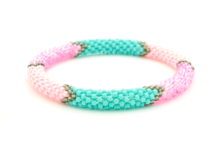 Sashka Co. Extended 8" Bracelet Pink / Turquoise / Silver Beach Lover Bracelet - Extended 8"