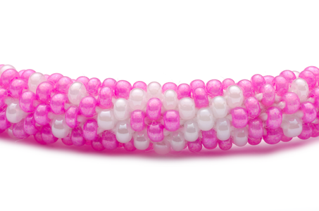 Sashka Co. Extended 8" Bracelet Pink/White Breast Cancer Awareness Bracelet - Extended 8"