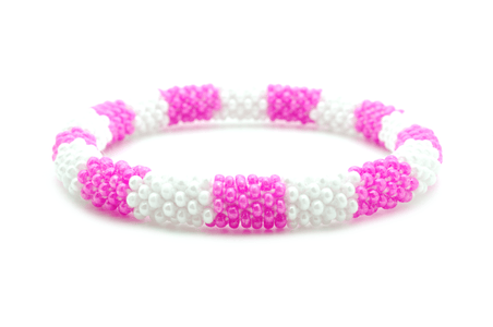 Sashka Co. Extended 8" Bracelet Pink / White Wanderlust Bracelet - Extended 8"