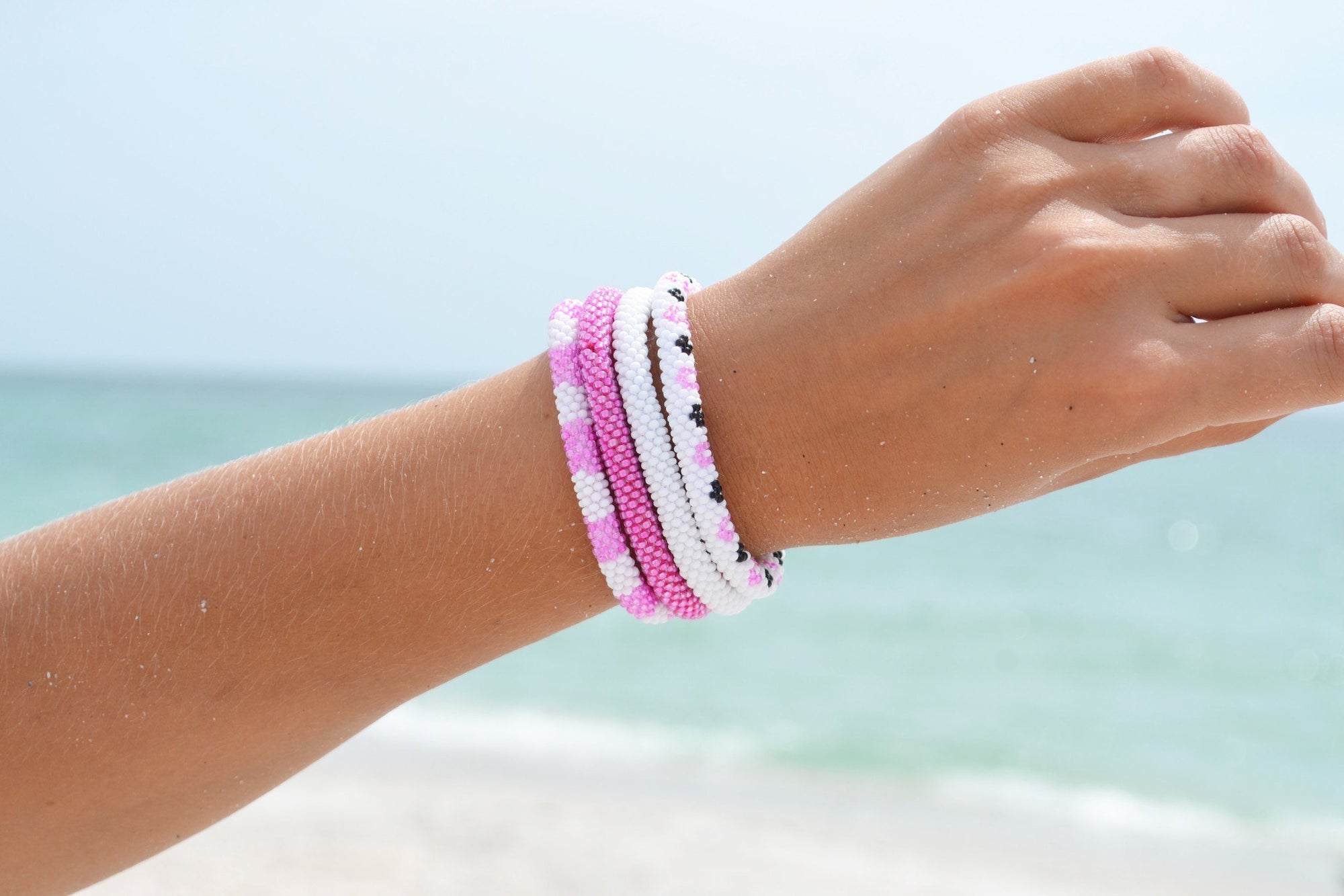 Sashka Co. Extended 8" Bracelet Pink / White Wanderlust Bracelet - Extended 8"