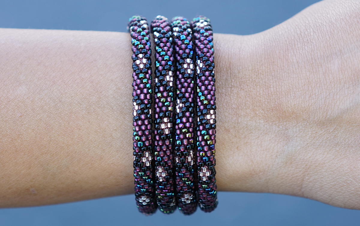 Sashka Co. Extended 8" Bracelet Purple / Black / Iridescent Family Bracelet - Extended 8"