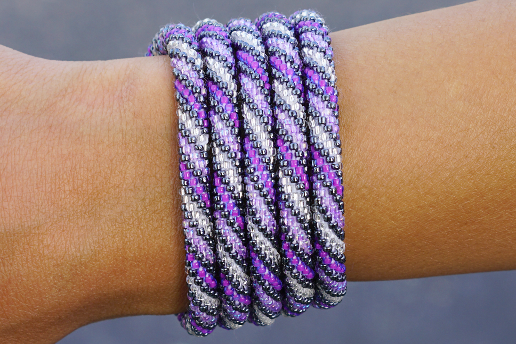 Sashka Co. Extended 8" Bracelet Purple / Silver Purple Girl Bracelet - Extended 8"