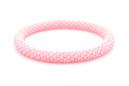 Sashka Co. Extended 8" Bracelet Solid Matte Light Pink Seashell Pink Bracelet - Extended 8"