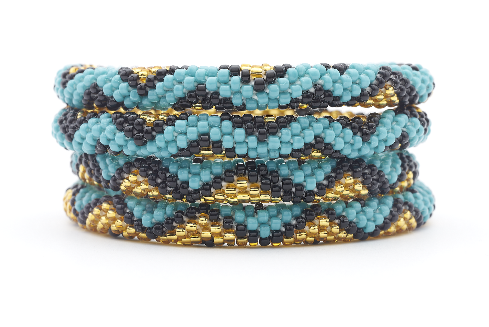 Sashka Co. Extended 8" Bracelet Turquoise / Black / Gold Festival Bracelet- Extended 8"