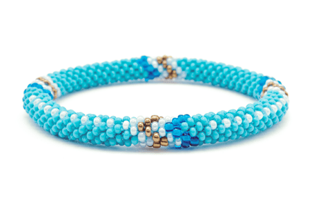 Sashka Co. Extended 8" Bracelet Turquoise / Blue / White BEACH GIRL BRACELET - Extended 8"