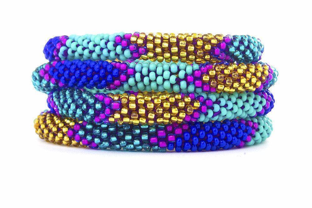 Sashka Co. Extended 8" Bracelet Turquoise/Purple/Blue /Gold Sand Love Bracelet - Extended 8"