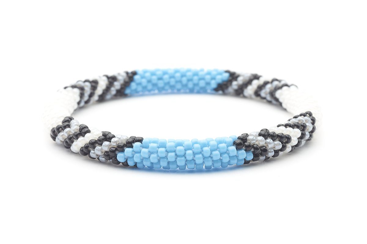 Sashka Co. Extended 8" Bracelet White / Black / Gray / Baby Blue Arrows Bracelet - Extended 8"