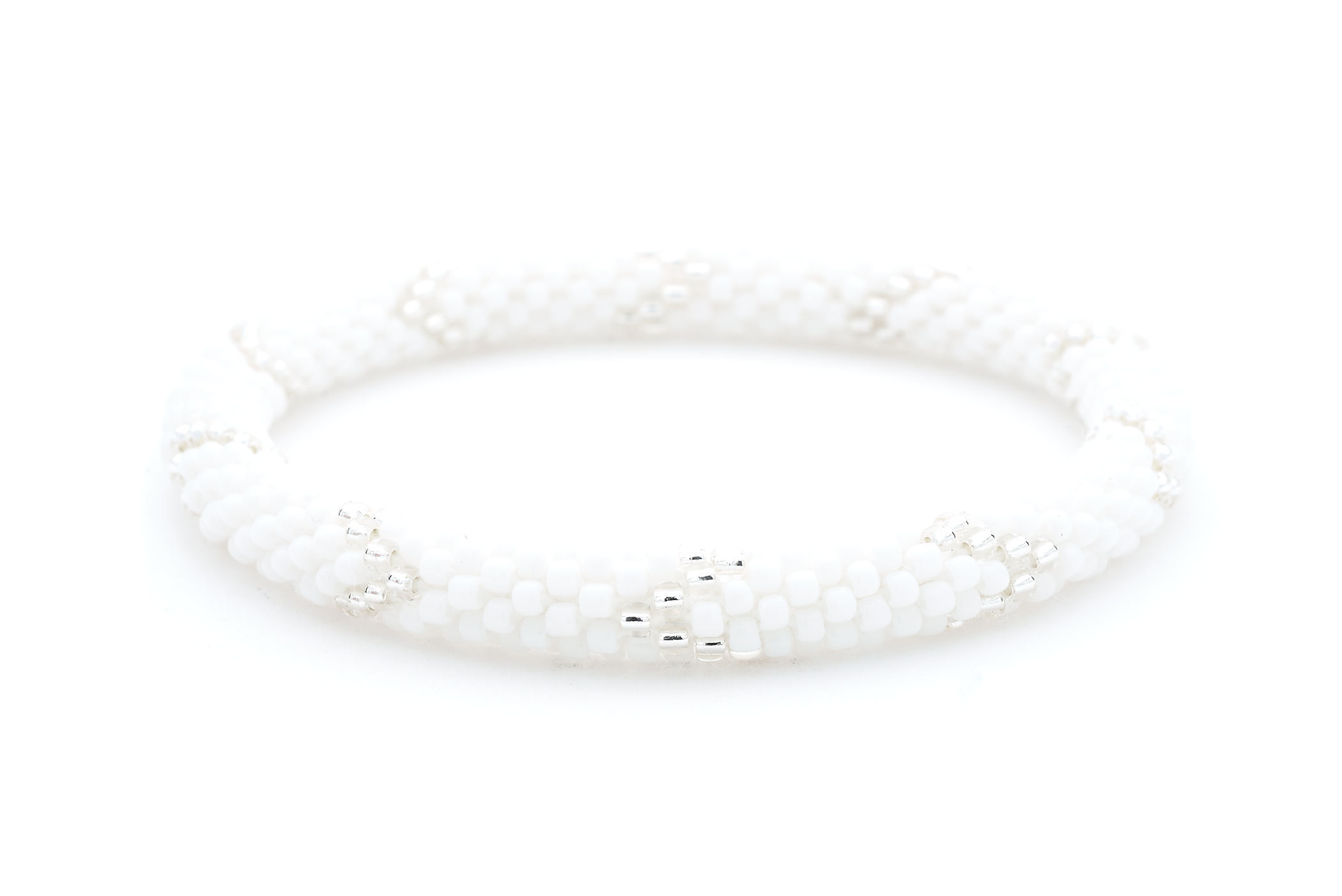 Sashka Co. Extended 8" Bracelet White / Clear Winter Snow Bracelet - Extended 8"