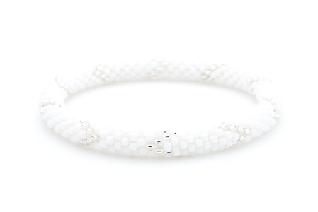 Sashka Co. Extended 8" Bracelet White / Clear Winter Snow Bracelet - Extended 8"