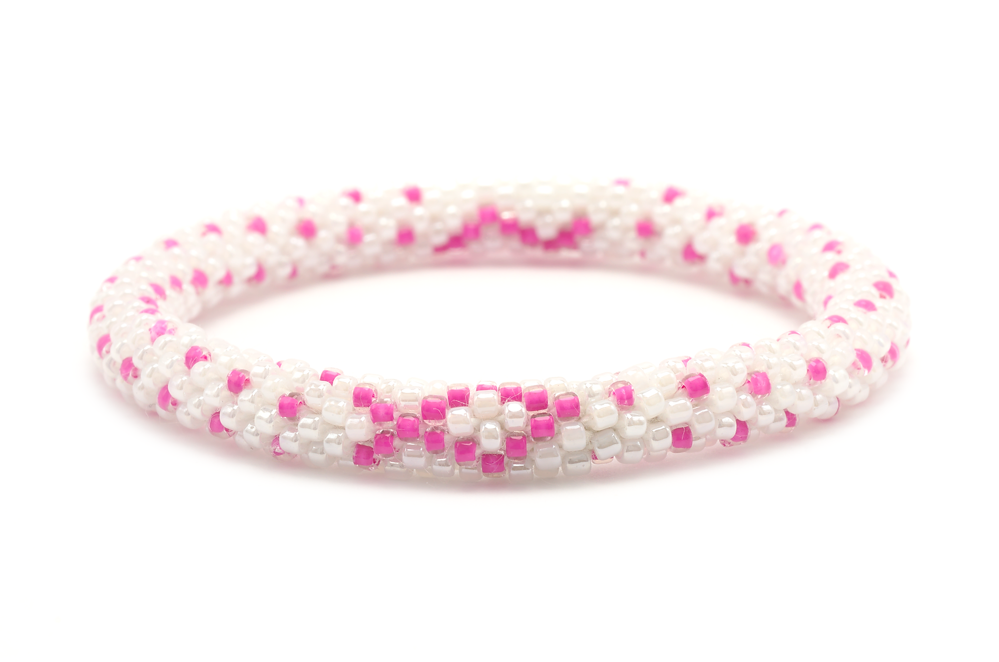 Sashka Co. Extended 8" Bracelet White / Pink Breast Cancer Awareness Bracelet - Extended 8"