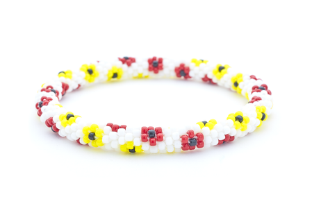 Sashka Co. Extended 8" Bracelet White / Red / Yellow / Black Sunny Love Bracelet - Extended 8"