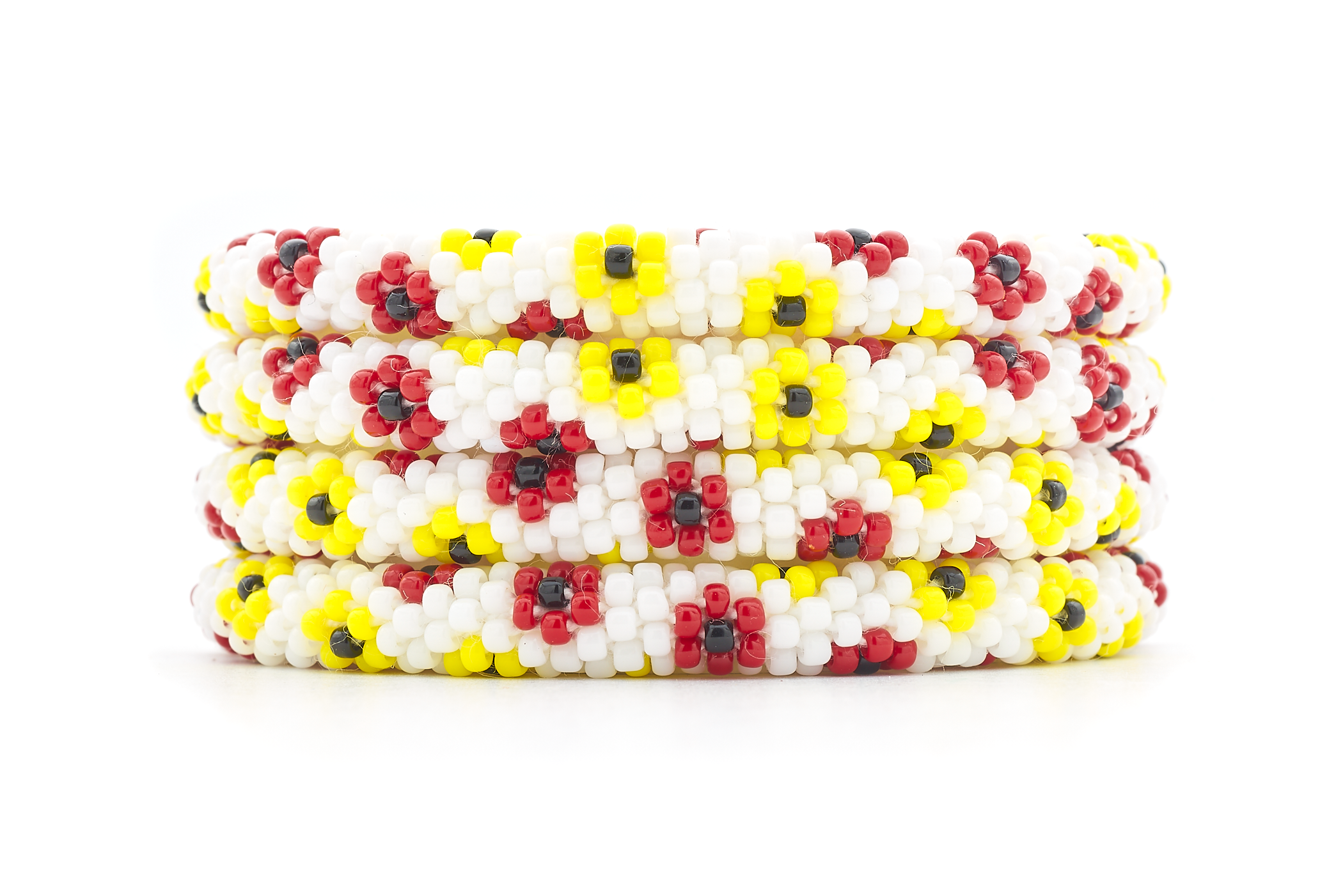 Sashka Co. Extended 8" Bracelet White / Red / Yellow / Black Sunny Love Bracelet - Extended 8"