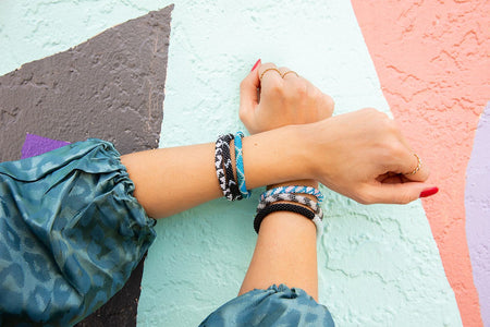 Handmade glass bead bracelet from Nepal, featuring a roll design. Also known as a beaded bracelet, seed bead bracelet, beach glass bracelet, or sea glass bracelet