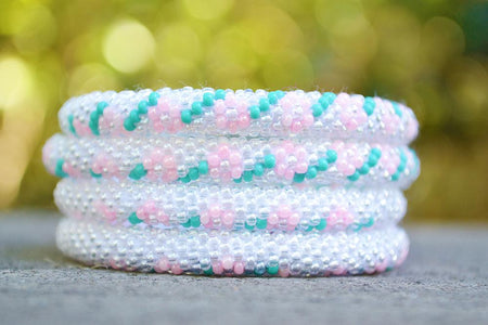 Sashka Co. Original Bracelet Clear / Pink / Turquoise Peace Bracelet