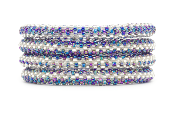 Handmade glass bead bracelet from Nepal, featuring a roll design. Also known as a beaded bracelet, seed bead bracelet, beach glass bracelet, or sea glass bracelet.