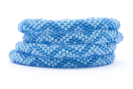 Handmade glass bead bracelet from Nepal, featuring a roll design. Also known as a beaded bracelet, seed bead bracelet, beach glass bracelet, or sea glass bracelet.