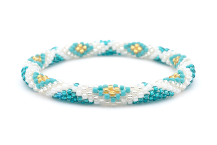 Sashka Co. Original Bracelet Teal / Turquoise / Gold / Clear Aztec Diamond Bracelet