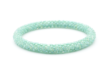 Handmade glass bead bracelet from Nepal, featuring a roll design. Also known as a beaded bracelet, seed bead bracelet, beach glass bracelet, or sea glass bracelet