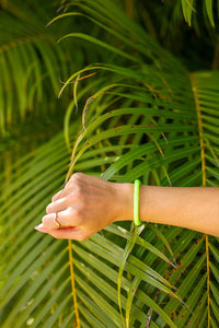 Handmade glass bead bracelet from Nepal, featuring a roll design. Also known as a beaded bracelet, seed bead bracelet, beach glass bracelet, or sea glass bracelet